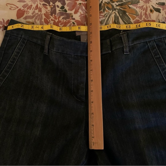 Wide Leg Trousers ~ANN TAYLOR ~Classic Dark Wash ~SIZE 8 ~Modern ~Contemporary - Picture 6 of 8